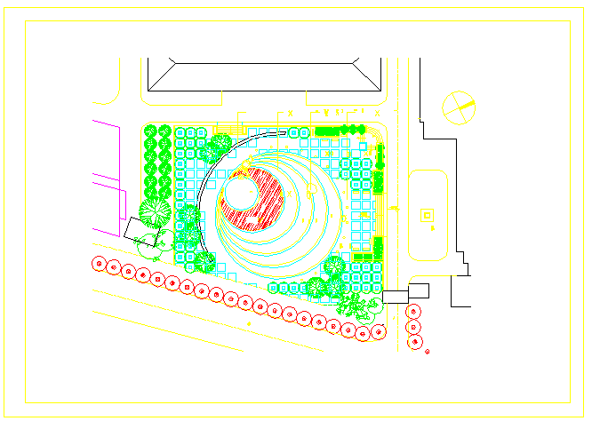 某小型广场环境规划及建筑规划cad施工图_图1