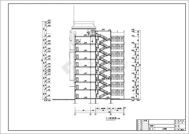 西安某市重点大学医学院8层框架结构教学楼建筑结构设计CAD图纸-图一