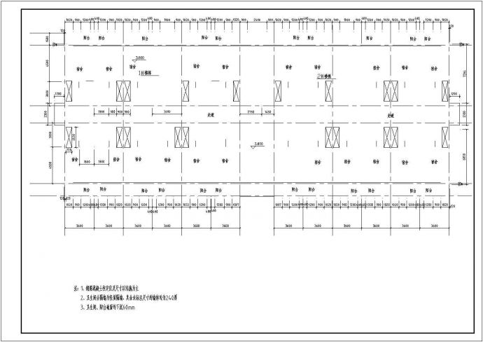 徐州市某食品厂3800平米三层框架结构职工宿舍楼建筑设计CAD图纸_图1
