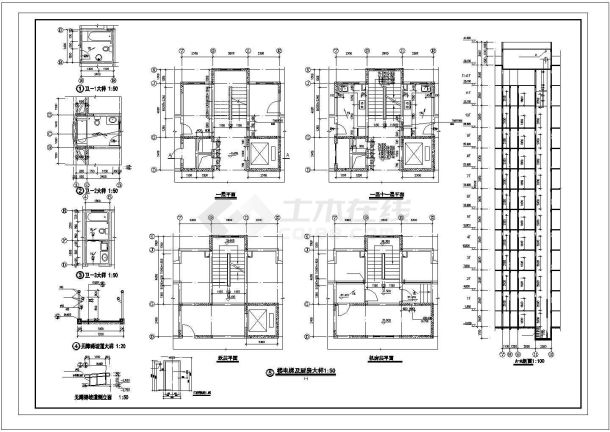 某高层住宅楼建筑施工CAD图，知名设计院-图二