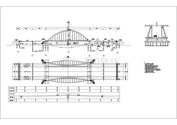 某提篮拱桥型CAD完整节点构造设计布置图-图一
