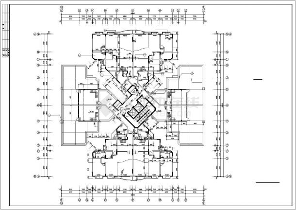 呼和浩特市某小区19层框剪结构住宅楼全套平面设计CAD图纸（含机房层）-图一