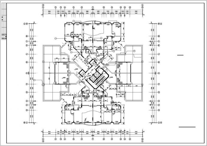 呼和浩特市某小区19层框剪结构住宅楼全套平面设计CAD图纸（含机房层）_图1