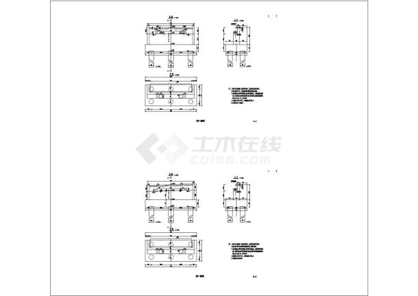 某主桥下承式混凝土系杆拱桥全长327.18m桥台一般CAD构造-图一