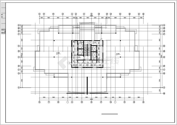 阜阳市某商业街22+1层框剪结构商住楼建筑设计CAD图纸（1-3层商用）-图二