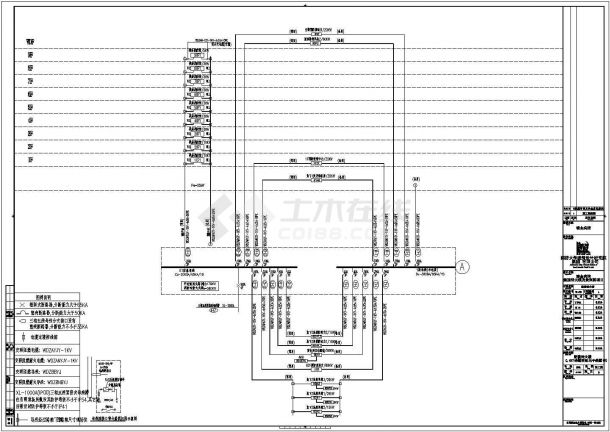 汕尾瑞金宾馆迎宾楼低压干线CAD电气设计完整图-图一