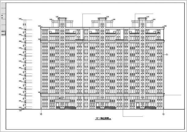 丽江市悦山花园小区12层框剪结构住宅楼建筑设计CAD图纸（含机房层）-图二