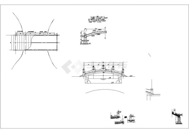 某木拱桥CAD大样详细完整构造设计图-图一