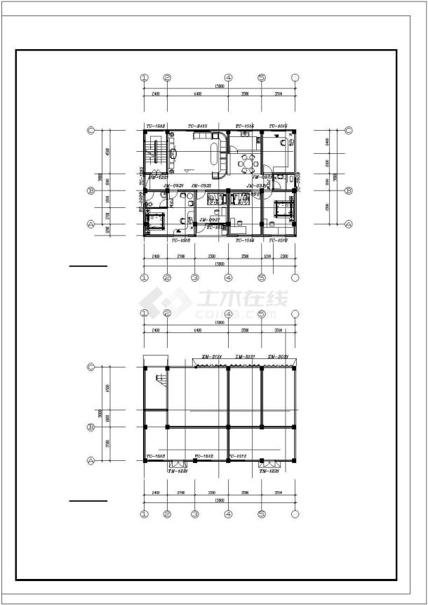 太原市魅力之城小区6层砖混结构住宅楼平面设计CAD图纸（5套方案）-图一