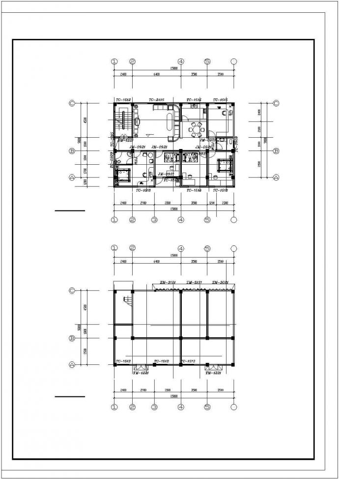 太原市魅力之城小区6层砖混结构住宅楼平面设计CAD图纸（5套方案）_图1