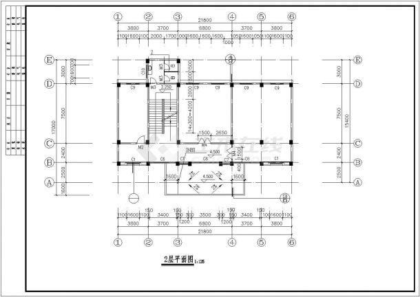 大连市某社区居委会740平米3层框架结构活动中心建筑设计CAD图纸-图一