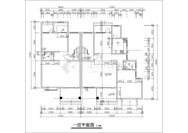 广州市某城中村4层砖混结构民居住宅楼全套建筑设计CAD图纸-图一