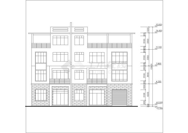 广州市某城中村4层砖混结构民居住宅楼全套建筑设计CAD图纸-图二