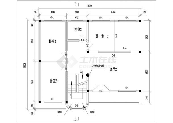宁波市某国营单位家属院3层砖混结构家属住宅楼建筑设计CAD图纸-图二