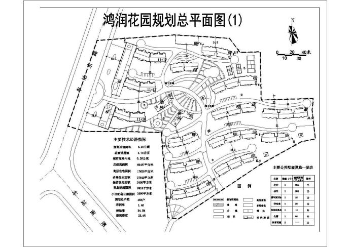 某大型花园住宅规划全套施工参考CAD详图_图1