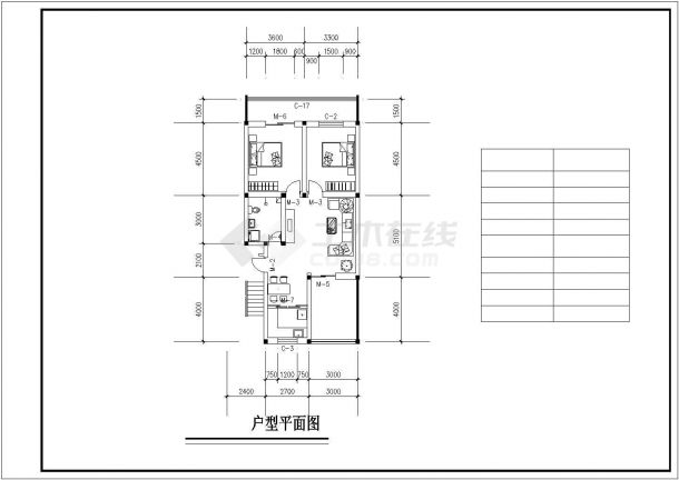 锦州市某小区3层砖混结构住宅楼平面设计CAD图纸（含户型图）-图一