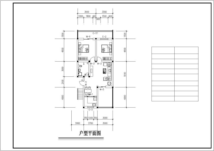 锦州市某小区3层砖混结构住宅楼平面设计CAD图纸（含户型图）_图1