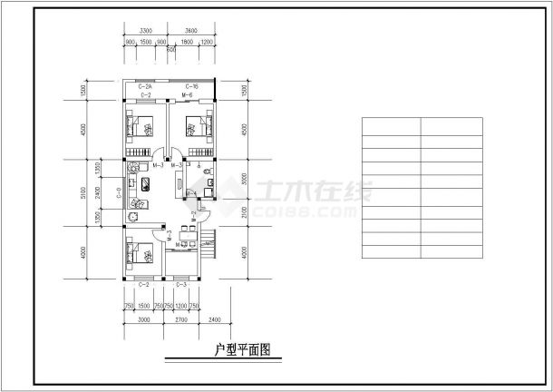 锦州市某小区3层砖混结构住宅楼平面设计CAD图纸（含户型图）-图二