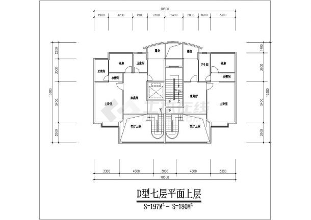铜川市紫阳花苑小区7层民居住宅楼平面设计CAD图纸-图一