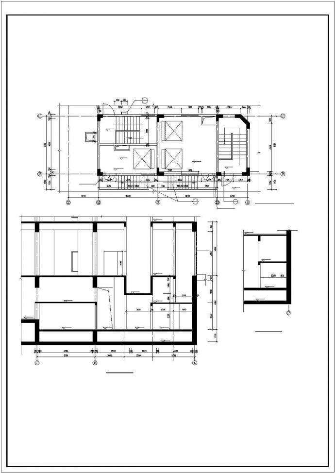 某高层商住楼核芯筒设计cad全套施工图（大院设计）_图1