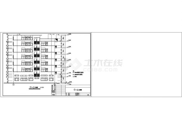 湘潭市澜景家园小区6层砖混结构住宅楼建筑设计CAD图纸（含天面层）-图二