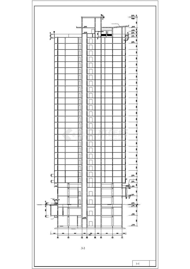 上海市杨浦区某现代化小区26层剪力墙结构公寓住宅楼建筑设计CAD图纸-图一