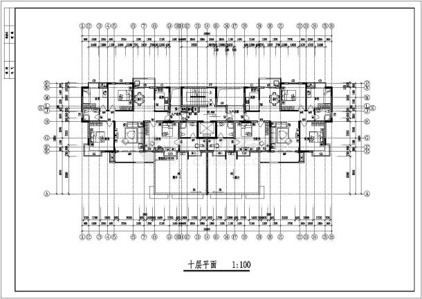 蚌埠市某居住区4500平米11+1层短肢剪力墙结构住宅楼建筑设计CAD图纸-图一