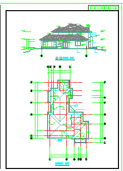 [生态园]某别墅建筑设计cad整套图纸-图二