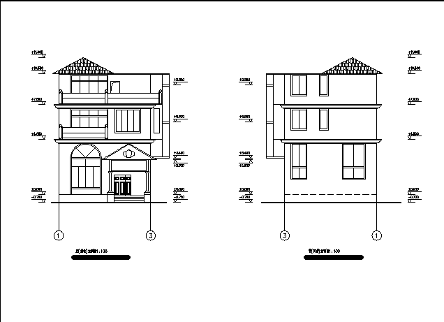 某实用新型别墅住宅楼建筑设计施工cad图纸_图1