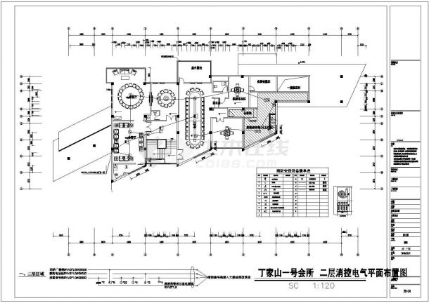 江西省某市丁家山一号会所整体安装设计CAD图纸-图一