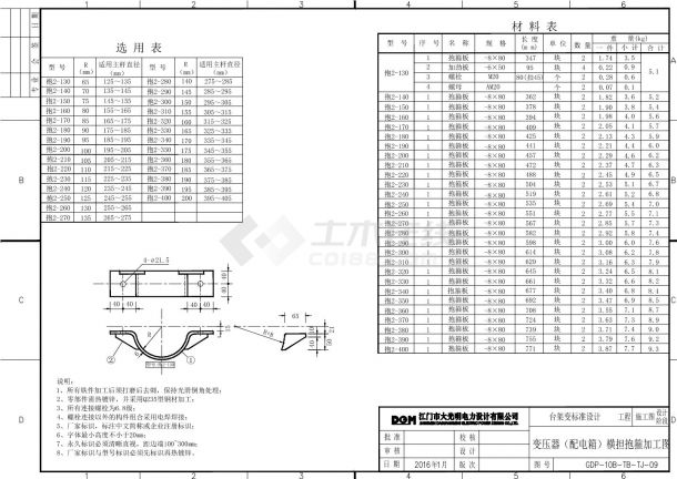 变压器（配电箱）横担抱箍加工图CAD-图一