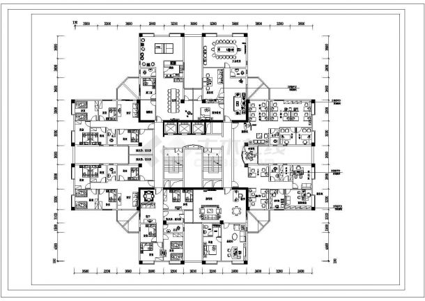 绵阳市城富花园小区经典实用的平面户型设计CAD图纸（8张）-图二