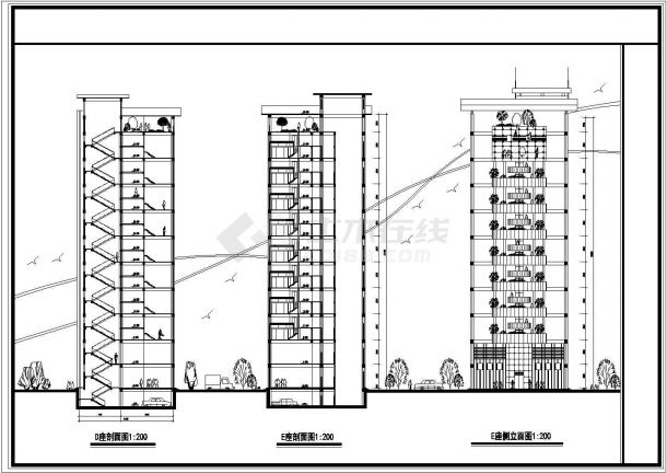 苏州市高新区申南路某社区临街18层框剪结构商住楼建筑设计CAD图纸-图二