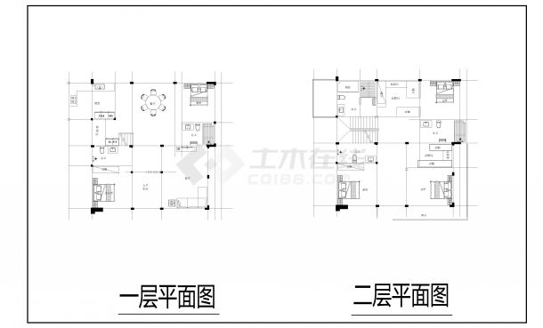 居住现代风格两层半别墅住宅平面图-图一