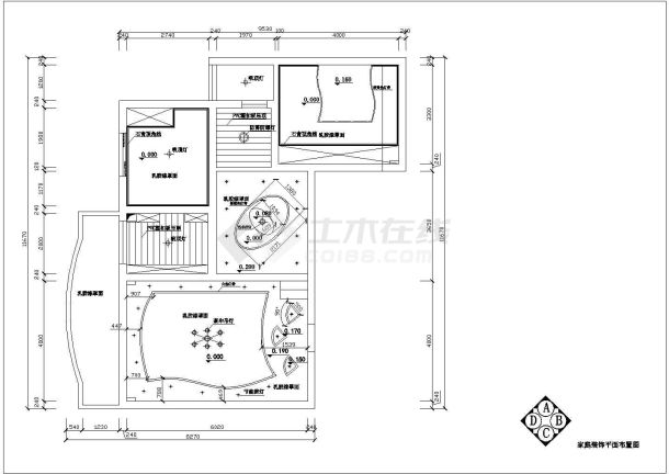 两室两厅住宅装修设计施工CAD图-图一