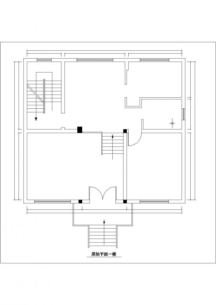 小型二层别墅室内装修cad图_图1
