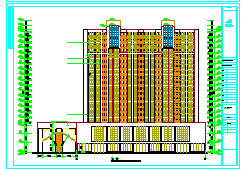 [湖南]高层框架剪力墙结构商住楼建筑cad设计图-图二