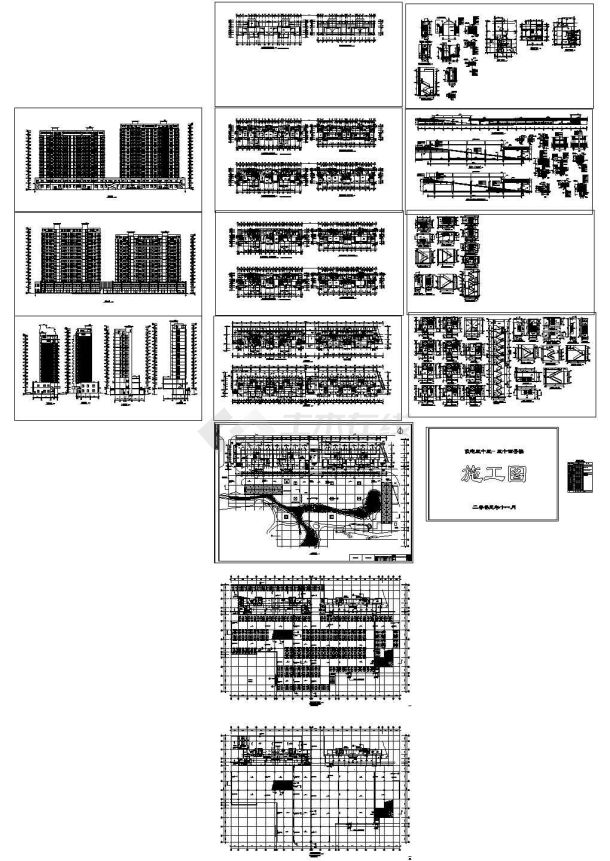 香格小区小高层施工图-图一