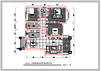 [上海]大户型室内装修方案设计cad施工图_图1