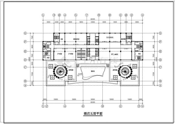 某现代二十层高层酒店CAD方案图纸-图二