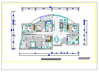 160平豪宅室内装修cad设计施工图纸-图二
