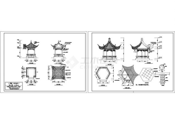 某公园古亭建造分布图-图一