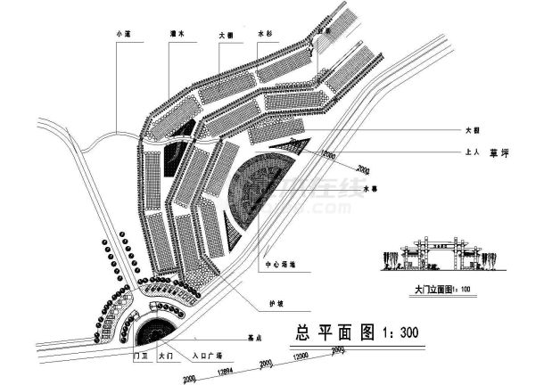 某公园平面布置及部分节点大样图-图一