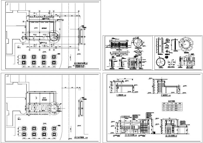 扬州某小区大门建筑施工CAD图纸_图1