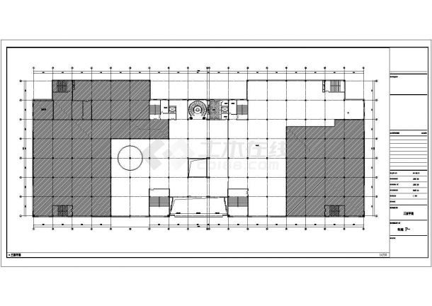 [北京]五星级洗浴中心施工图三层CAD构造设计建筑平面图-图一
