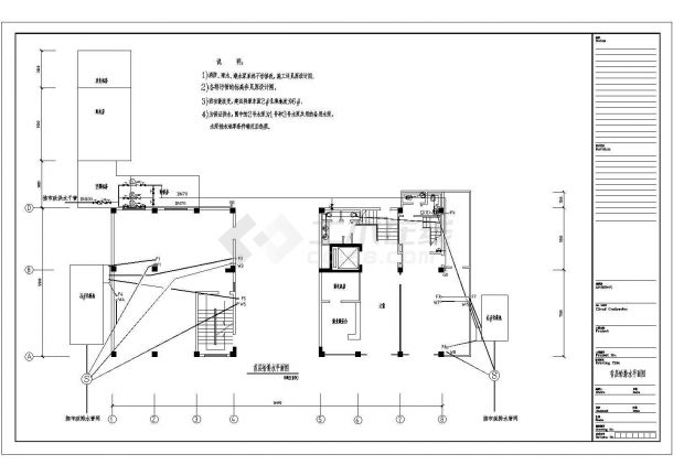 某酒店室内装饰工程设计1首层给排水CAD设计构造平面图-图一