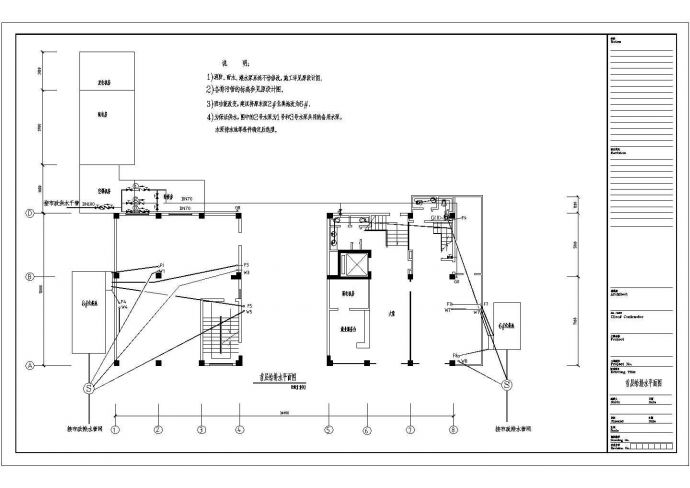 某酒店室内装饰工程设计1首层给排水CAD设计构造平面图_图1