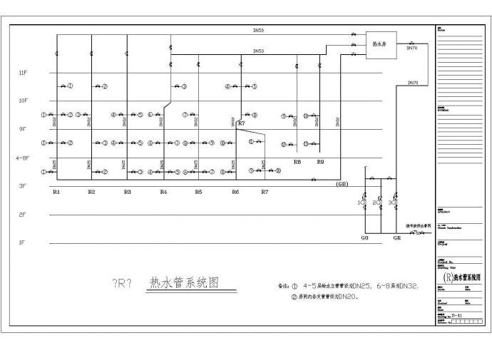 某酒店室内装饰工程设计热水CAD全套平立面系统_图1