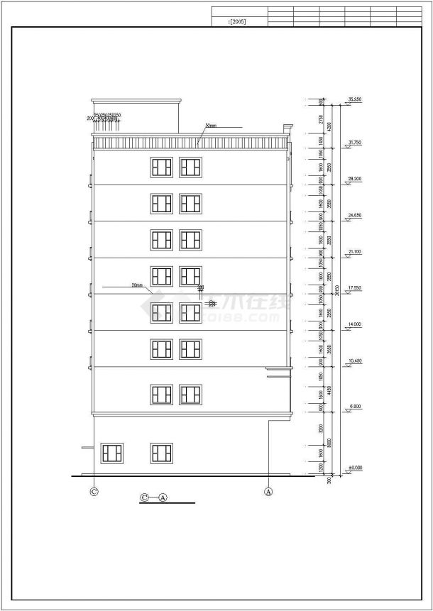 某多层框架结构酒店设计cad全套建筑施工图纸（标注详细，15图）-图一