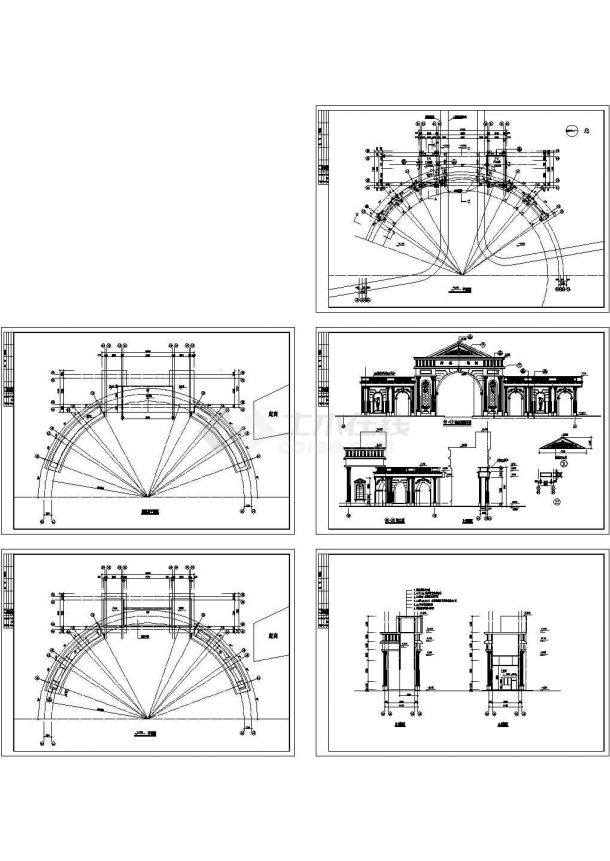 【江苏】某住宅大门建筑施工CAD全套图纸-图一